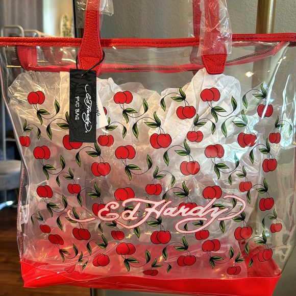 Ed Hardy PVC Cleat Tote NWT - Picture 2 of 5